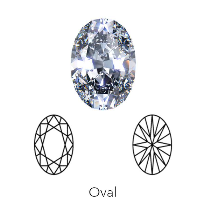 oval cut display of LONITÉ cremation diamonds from hair and human ashes